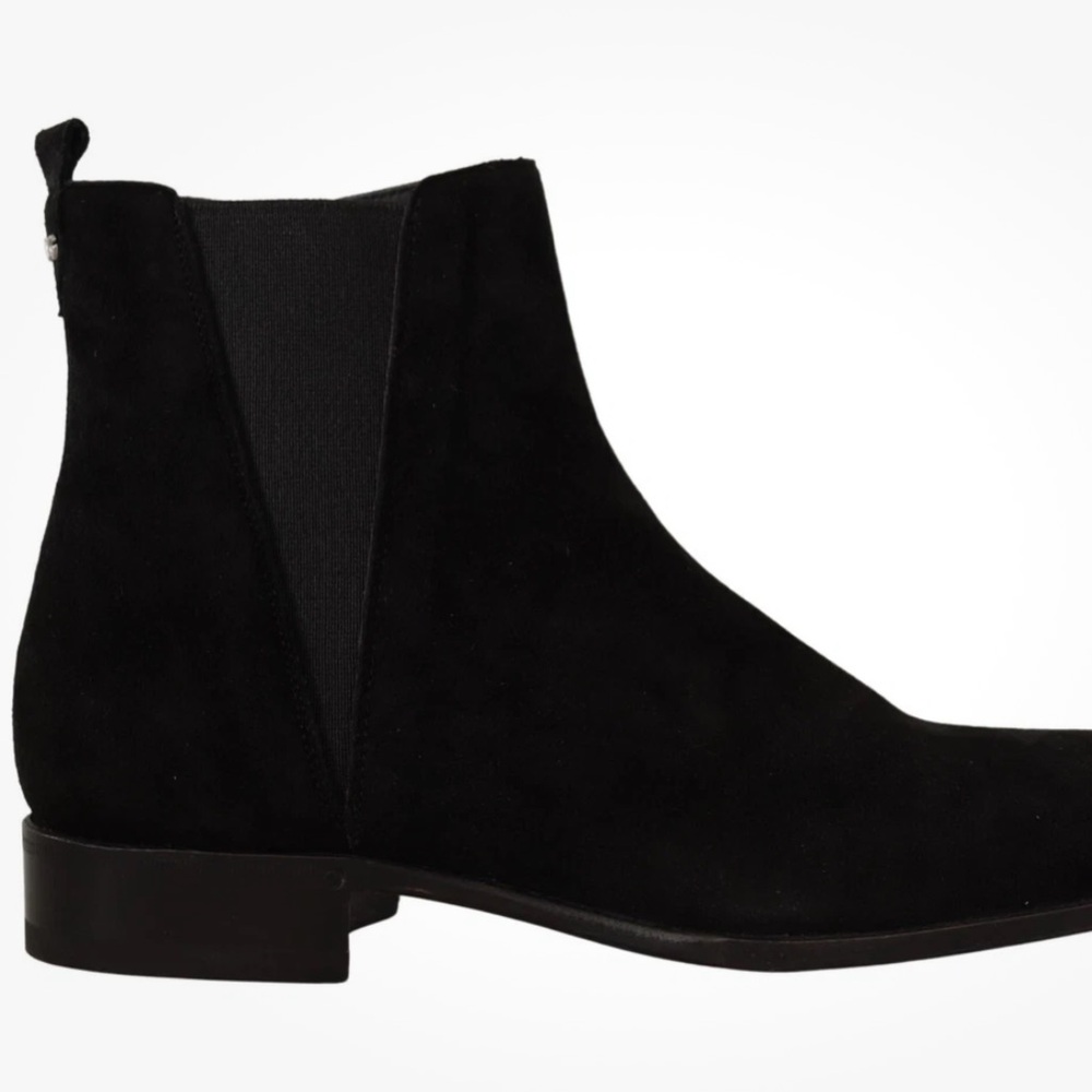 DOLCE & GABBANA Shoes Boots Black Suede Leather Chelsea Mens (US M 8.5)